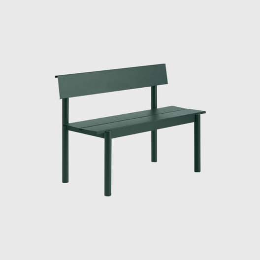 Linear Steel Bench with Backrest