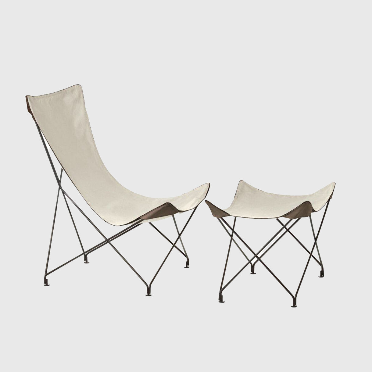 Lawrence Lounge Chair and Stool, Sand