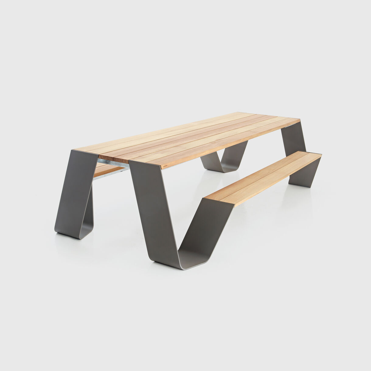 Hopper Picnic Table, Iroko & Earth