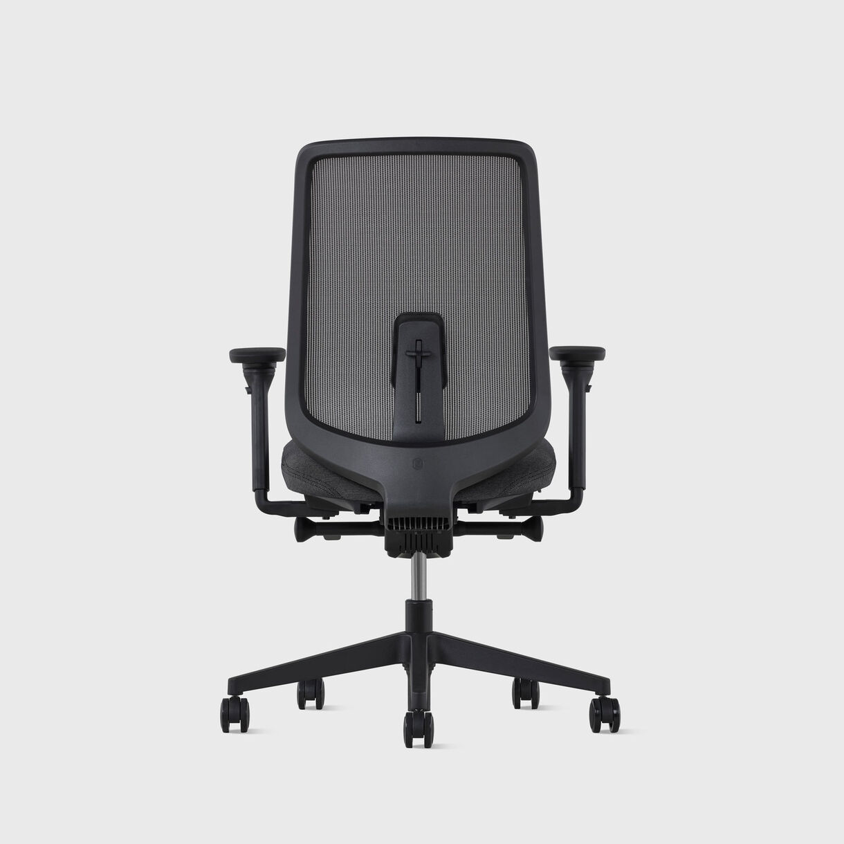 Verus Suspension Back Task Chair - Black Frame, Shale Interweave & Cinder Upholstery - Fully Adjustable Arms