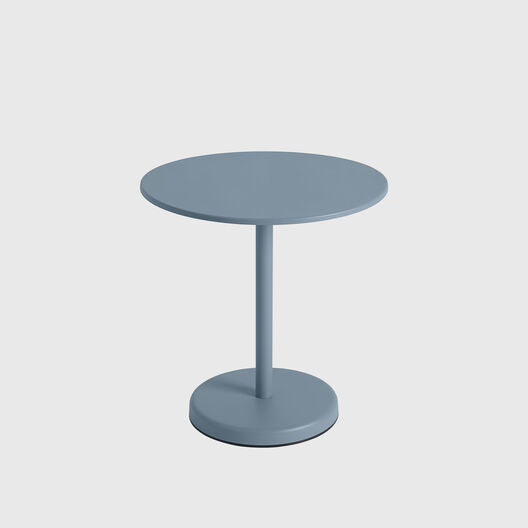 Linear Steel Round Cafe Table, Pale Blue