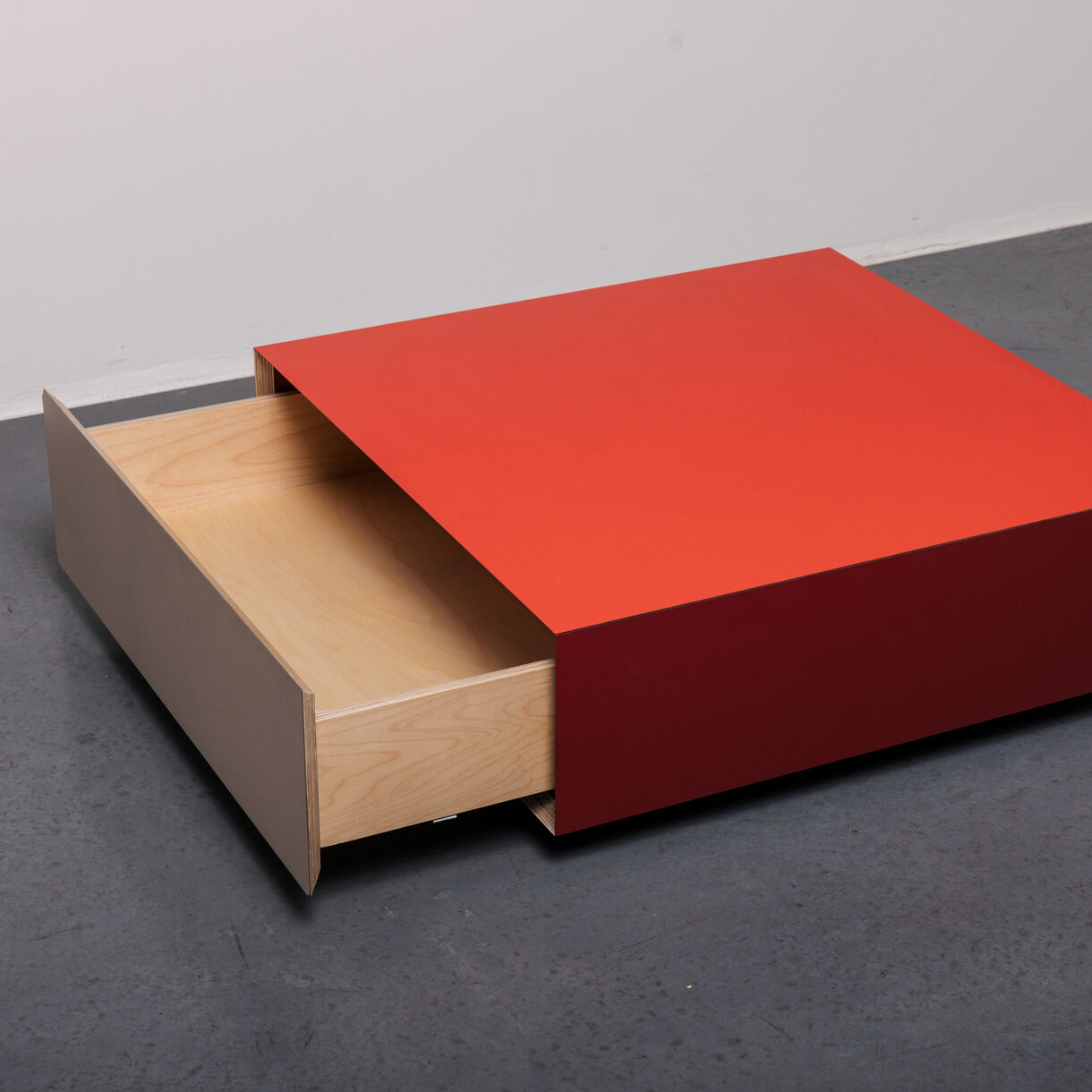 Bloc Side Table, Bright Red
