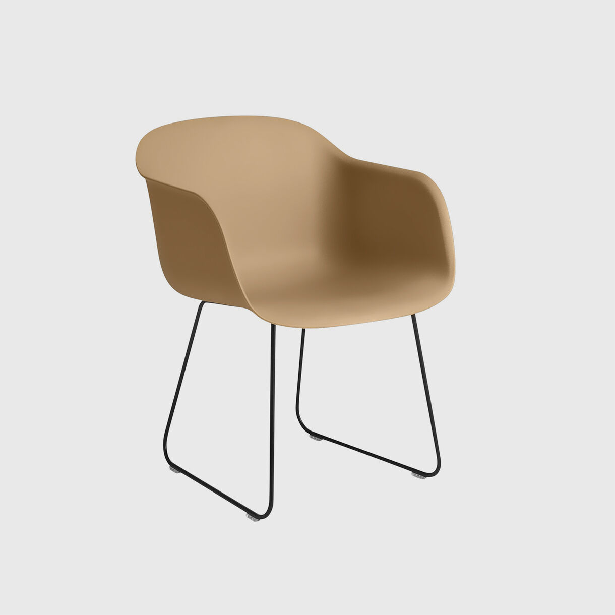 Fiber Armchair, Sled, Ochre & Black