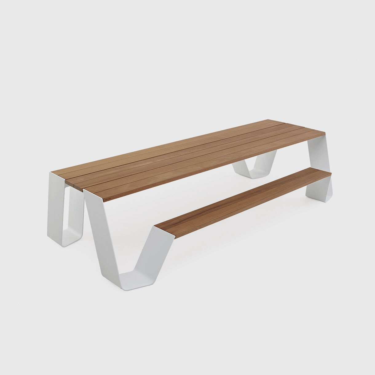 Hopper Picnic Table, Iroko & White