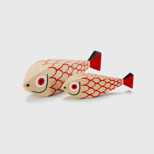 Wooden Doll, Mother & Child Fish