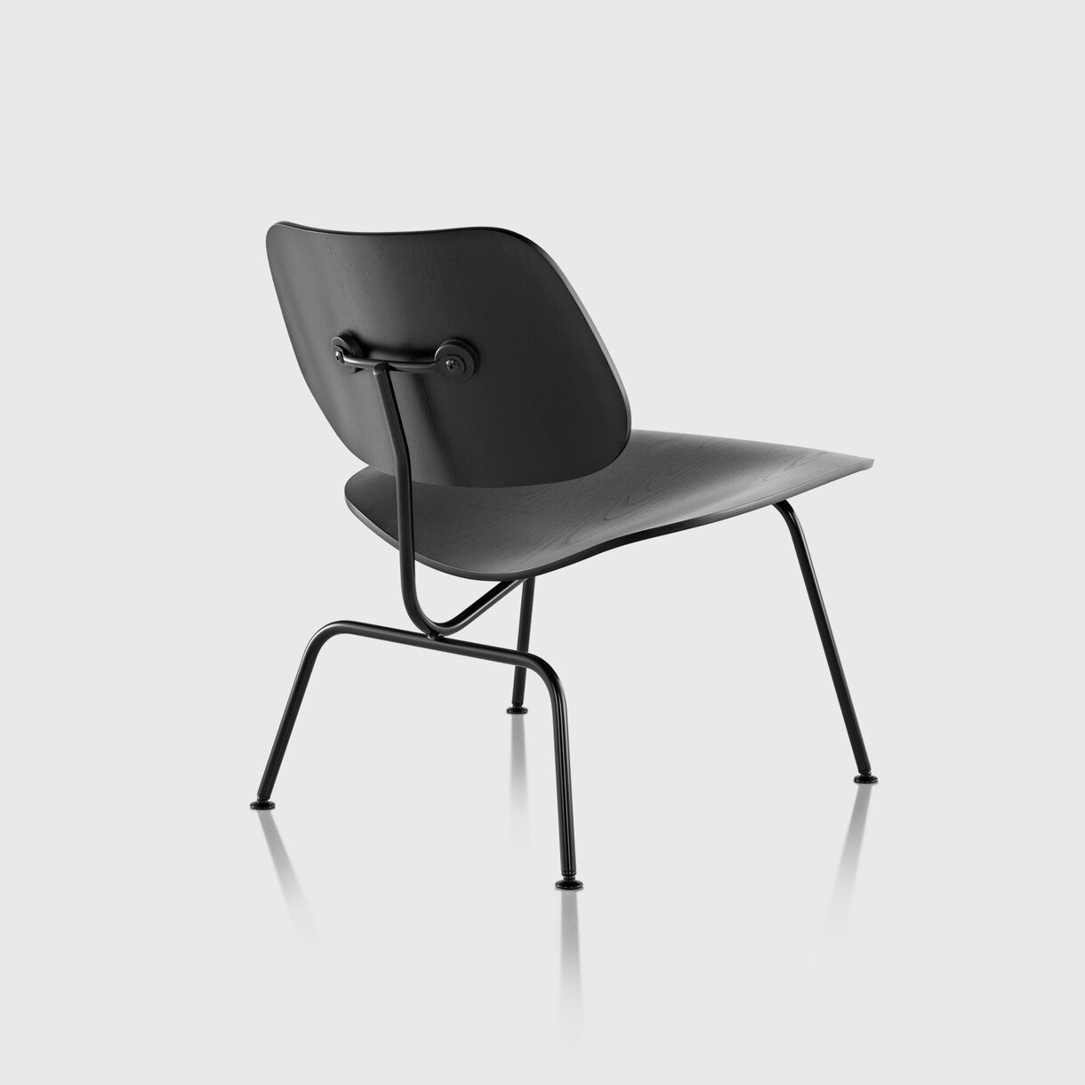 Eames Moulded Plywood Lounge Chair, Metal Base, Ebony & Black