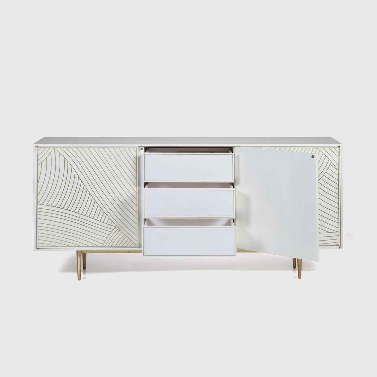 3-Door Dhow Cabinet in White