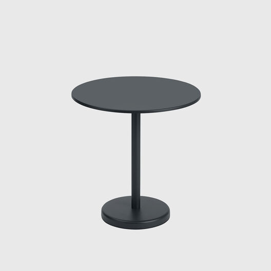 Linear Steel Round Cafe Table, Black