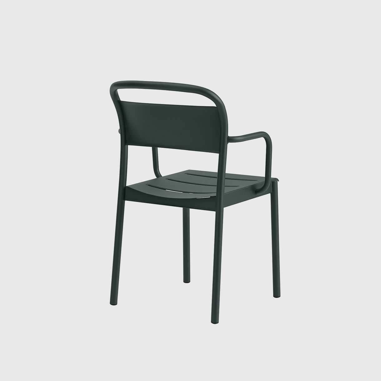 Linear Steel Armchair, Dark Green