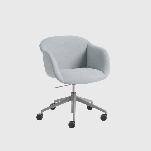Fiber Soft Armchair Swivel Base with Castors & Gas Lift