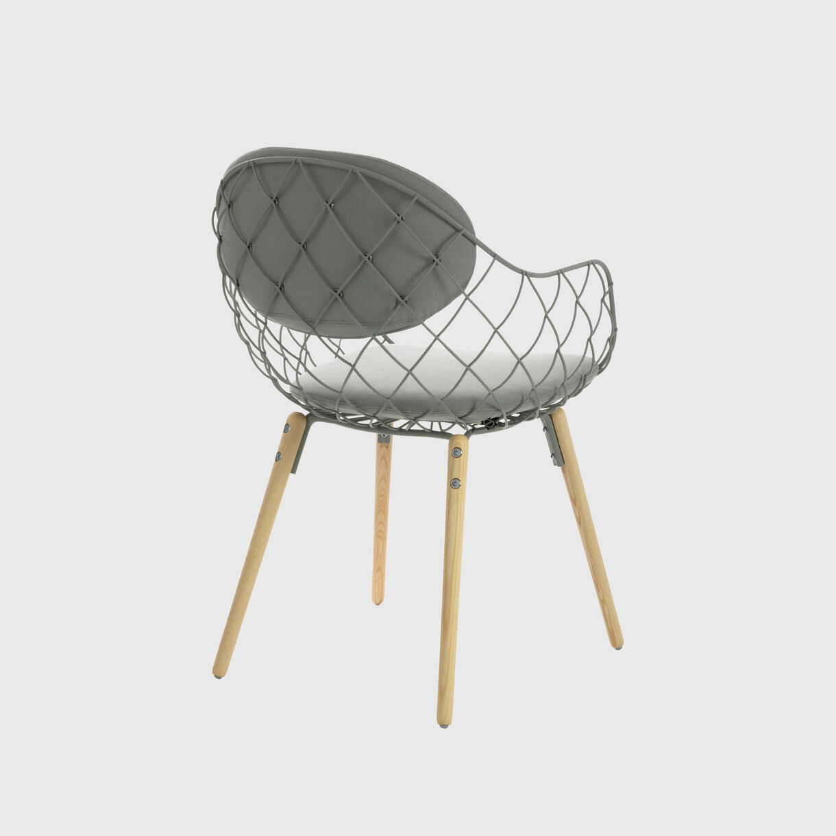 Pina Armchair, Wood Base, Steelcut2 140 Grey, Ash Natural