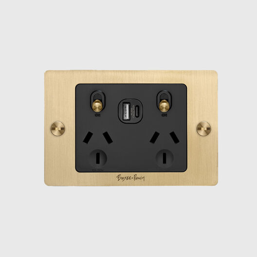 2G GPO + USB A+C Socket with Logo