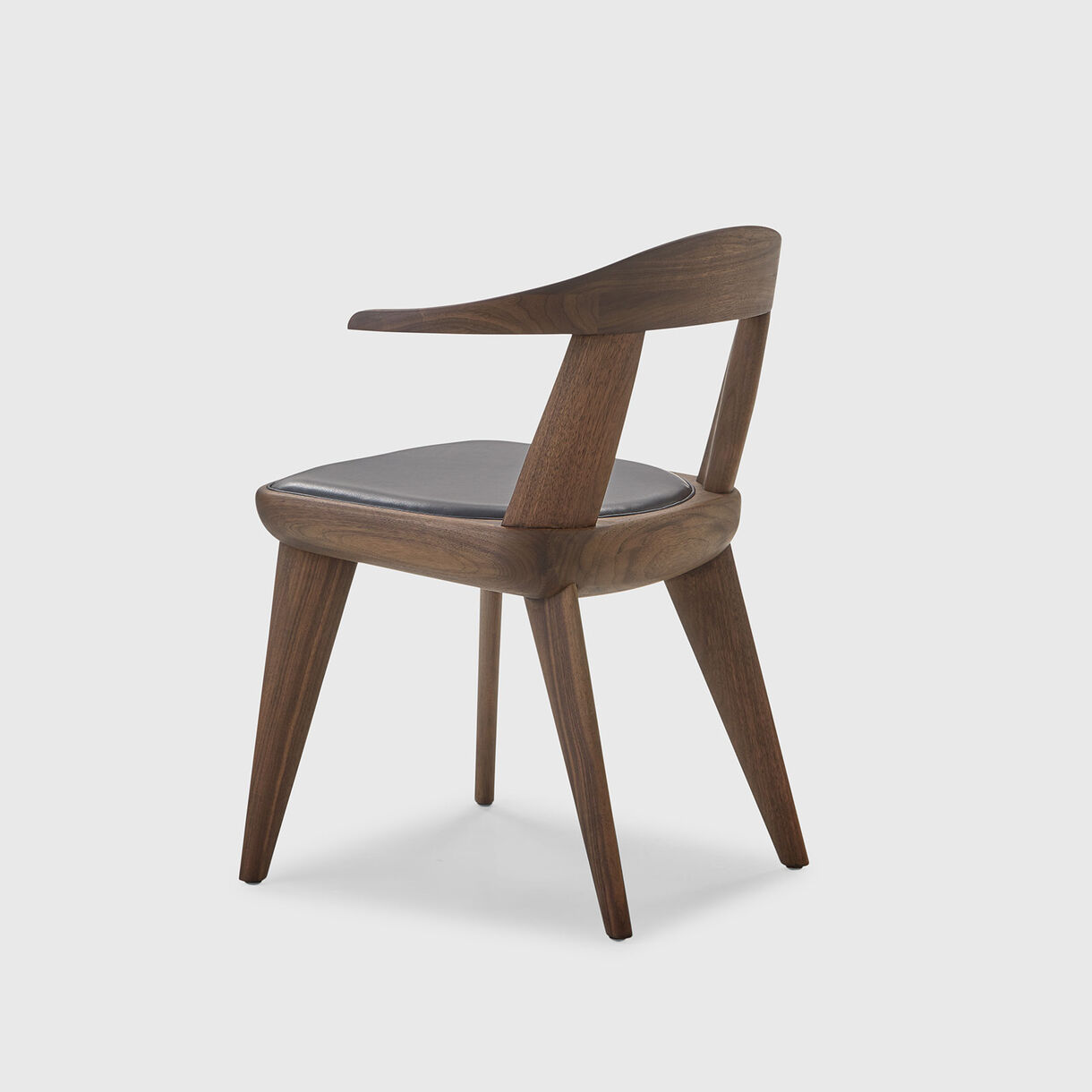 Brutus Armchair, Walnut, Black Oiled & Black Leather