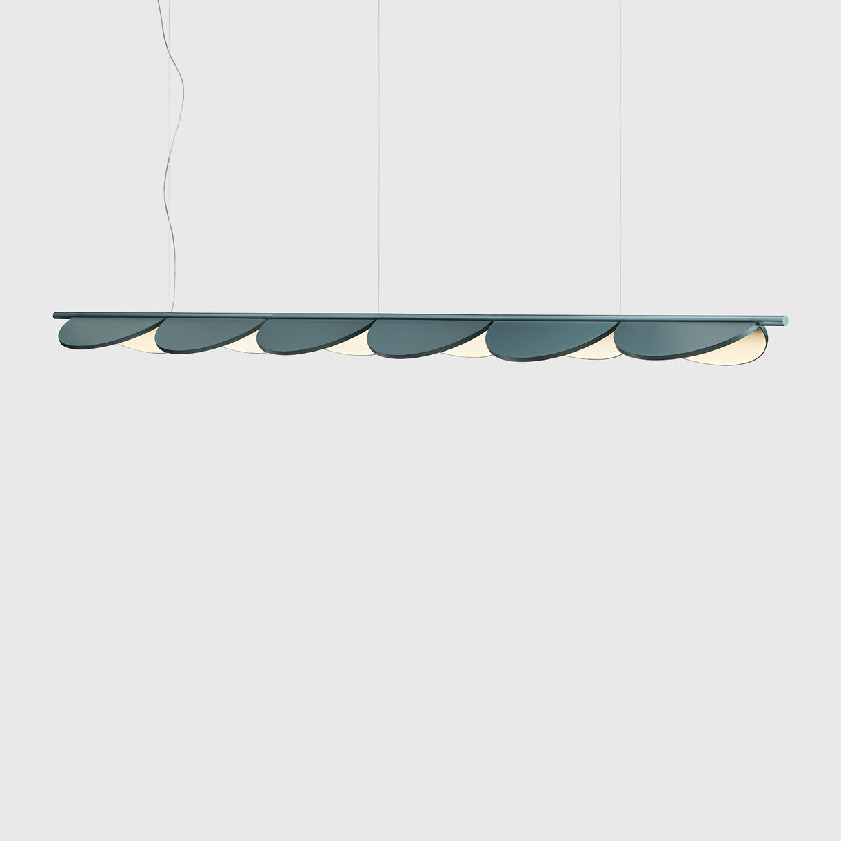 Almendra Linear S6 Suspension Lamp, Bay Blue Metallised