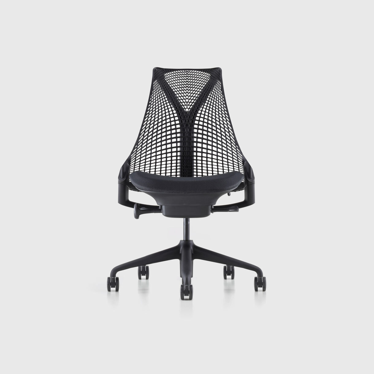 Sayl Chair, Black Base & Frame, Zen Onyx Upholstery, No Arms