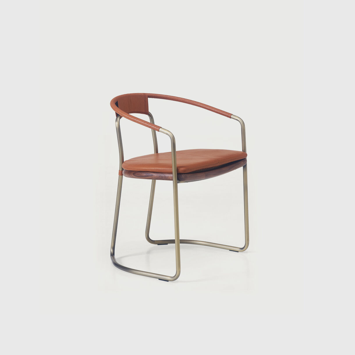 Geometric Side Chair in Leather