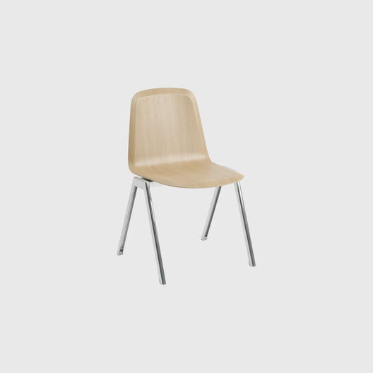 Brink Chair, A Base, Polished Aluminium, Oak Veneer