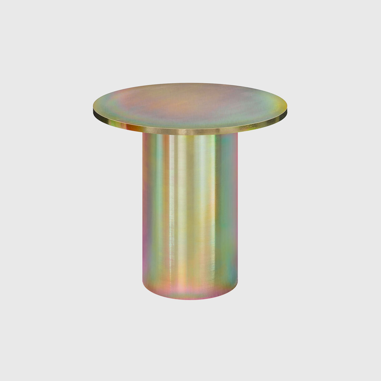 Enoki Metal Side Table, High, Yellow Zinc Plated Steel