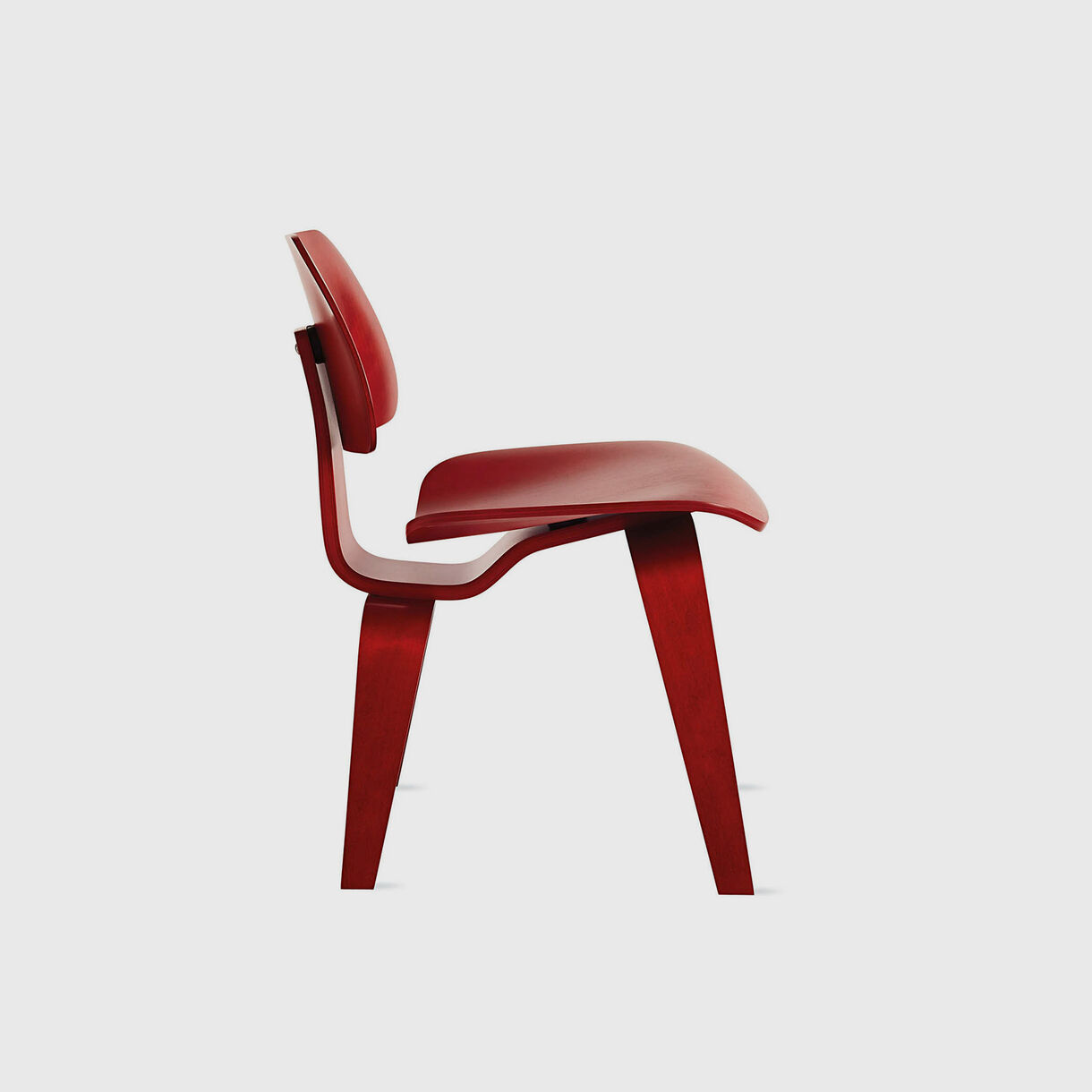 Eames Moulded Plywood Dining Chair, Wood Base, Red Stain