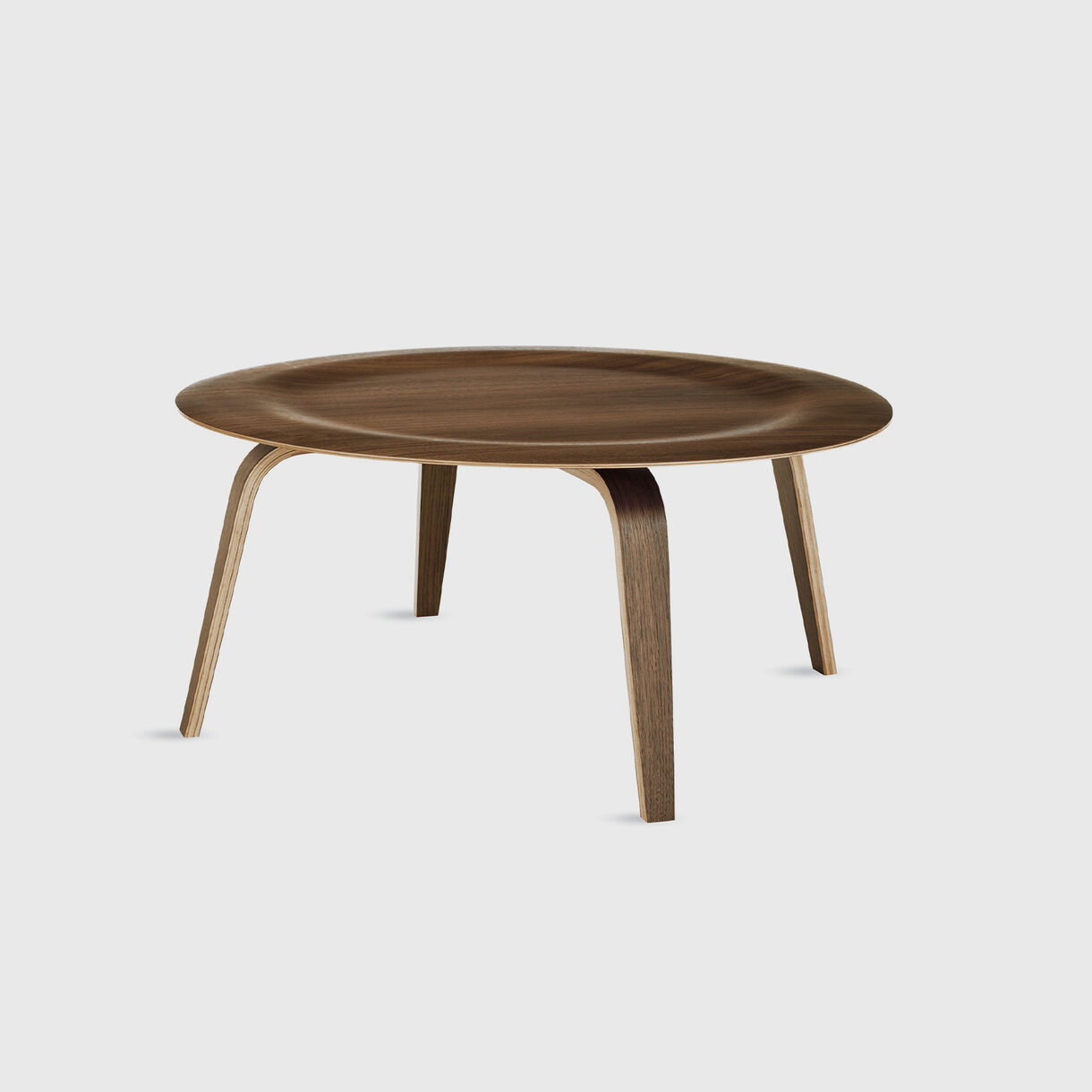 Eames Moulded Plywood Coffee Table, Wood Base, Walnut