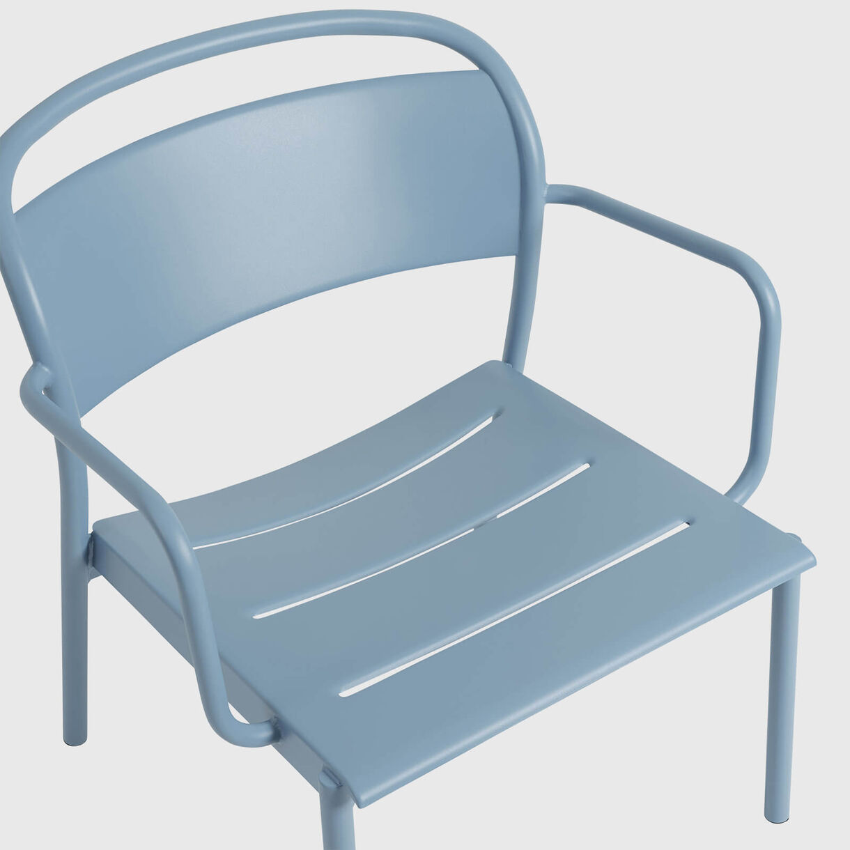Linear Steel Lounge Armchair, Pale Blue