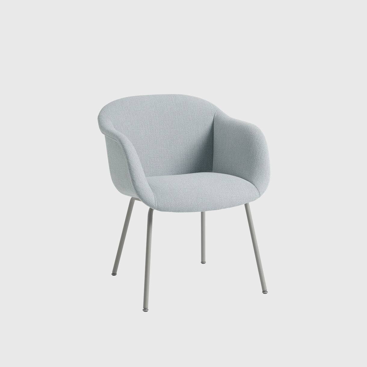 Fiber Soft Armchair, Tube Base, Grey