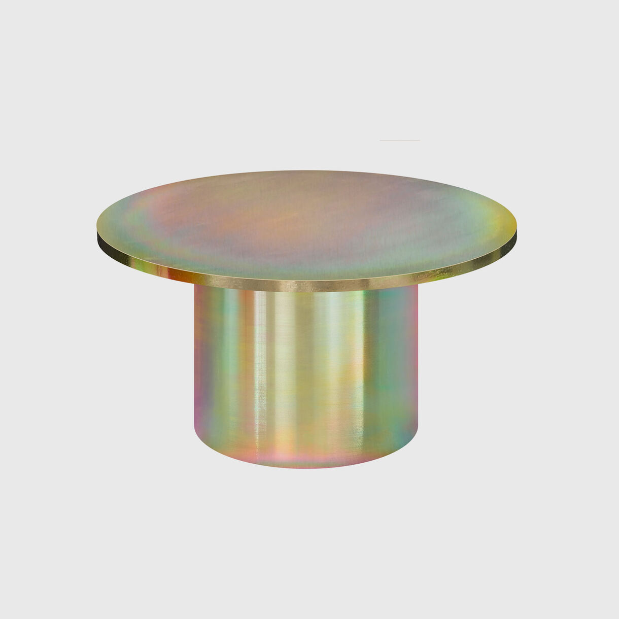 Enoki Metal Side Table, Low, Yellow Zinc Plated Steel
