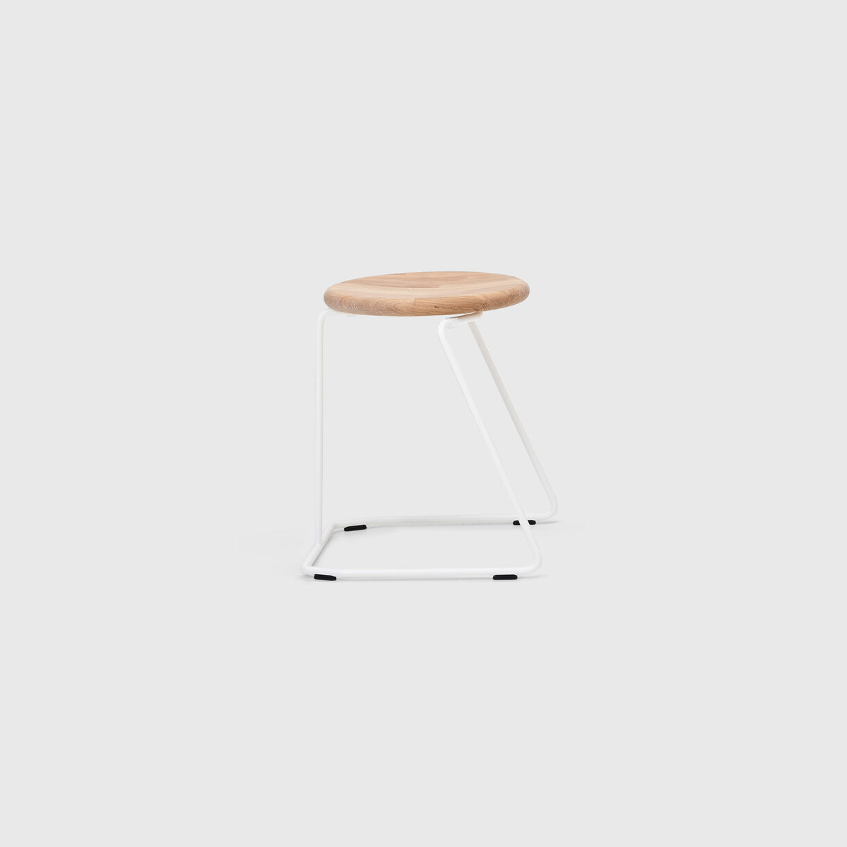 Tiki Stool, White (RAL9016) & Oak, Low