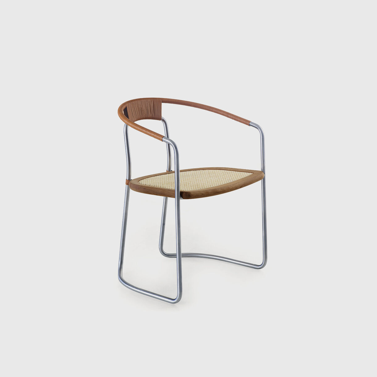 Geometric Side Chair in Leather