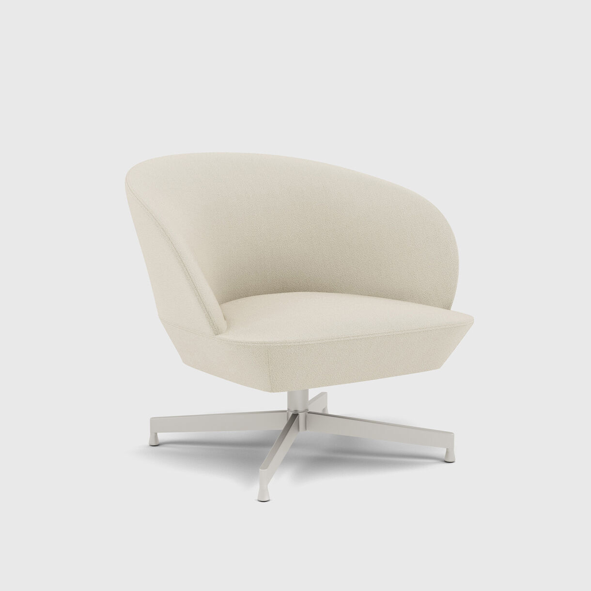 Oslo Lounge Chair, Swivel Base, Vidar 146 & Grey