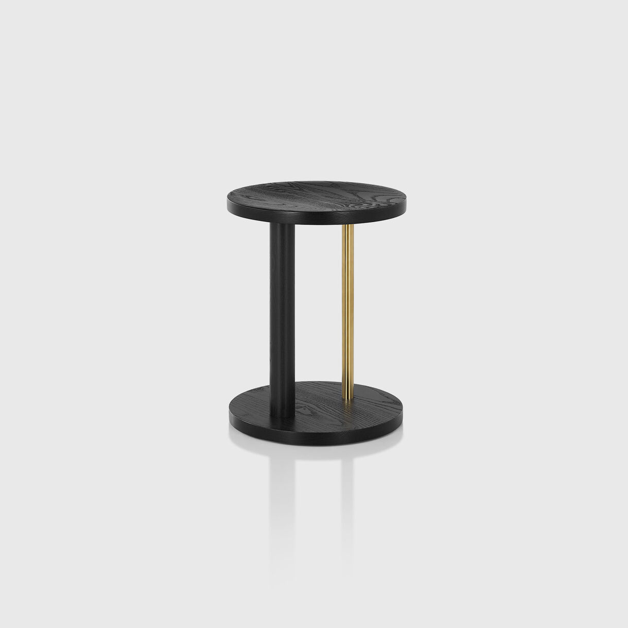 Spot Low Stool, Ebony & Brass