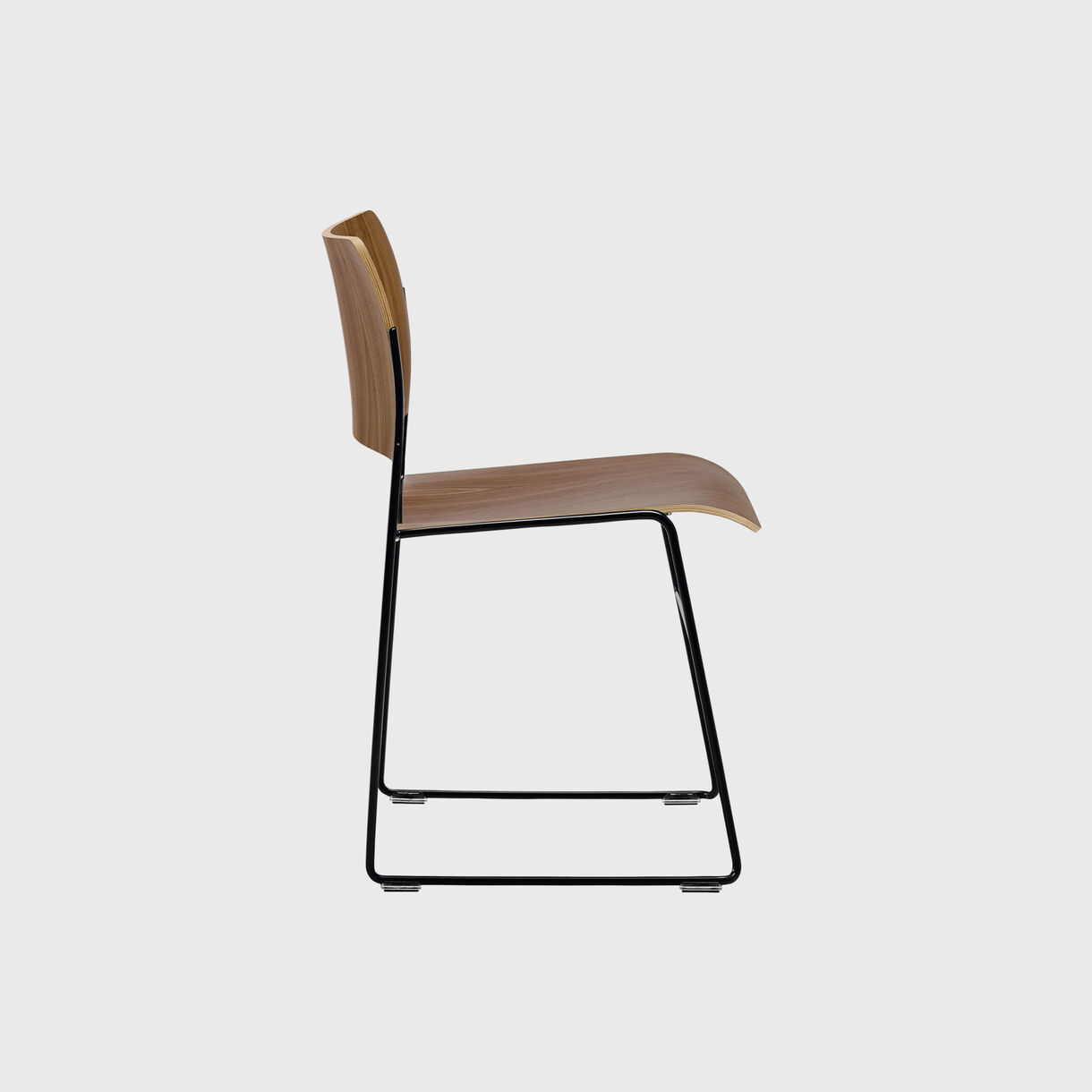 40/4 Side Chair, Walnut Veneer & Black