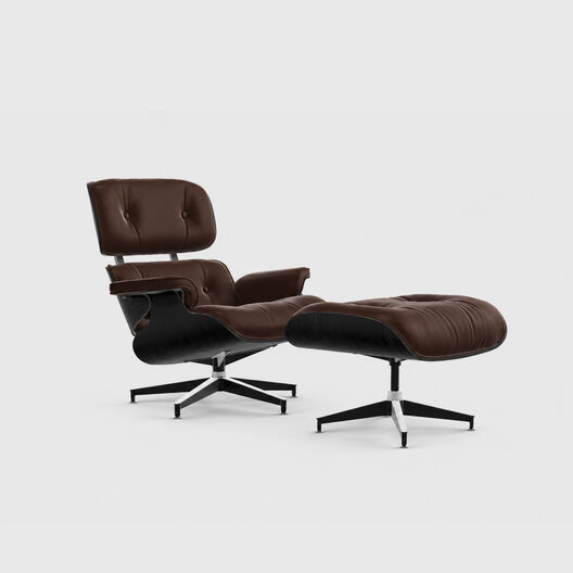 Eames&reg; Lounge Chair & Ottoman, Classic, Ebony, Java Leather