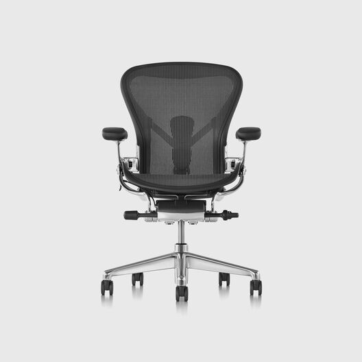 Aeron Chair, Large (C), Graphite, Polished Aluminium Frame
