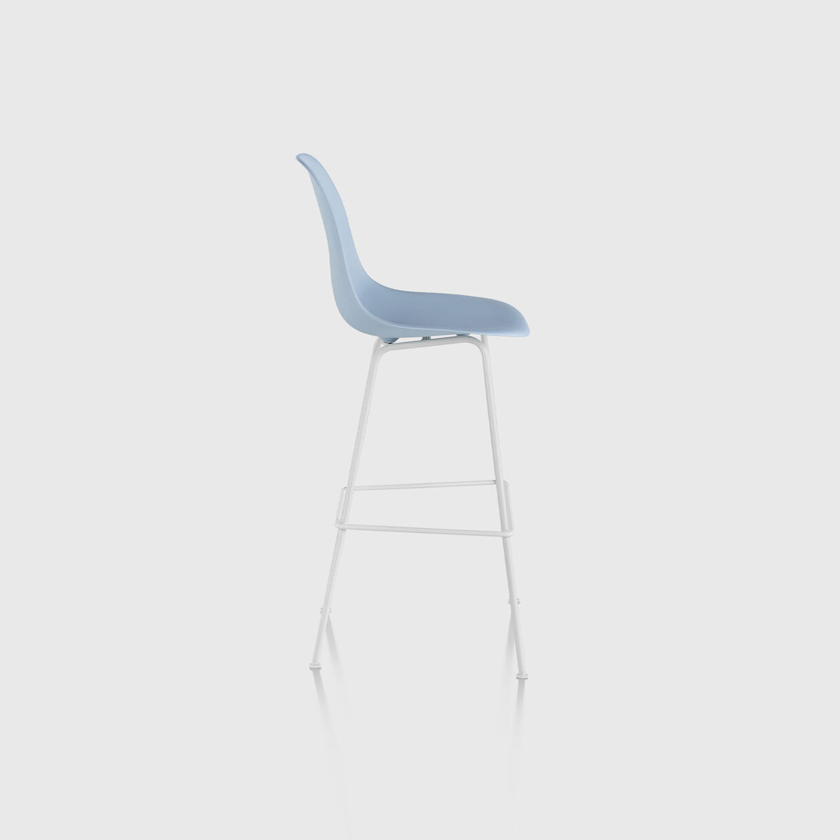 Eames Moulded Plastic Bar Stool, Alpine & White