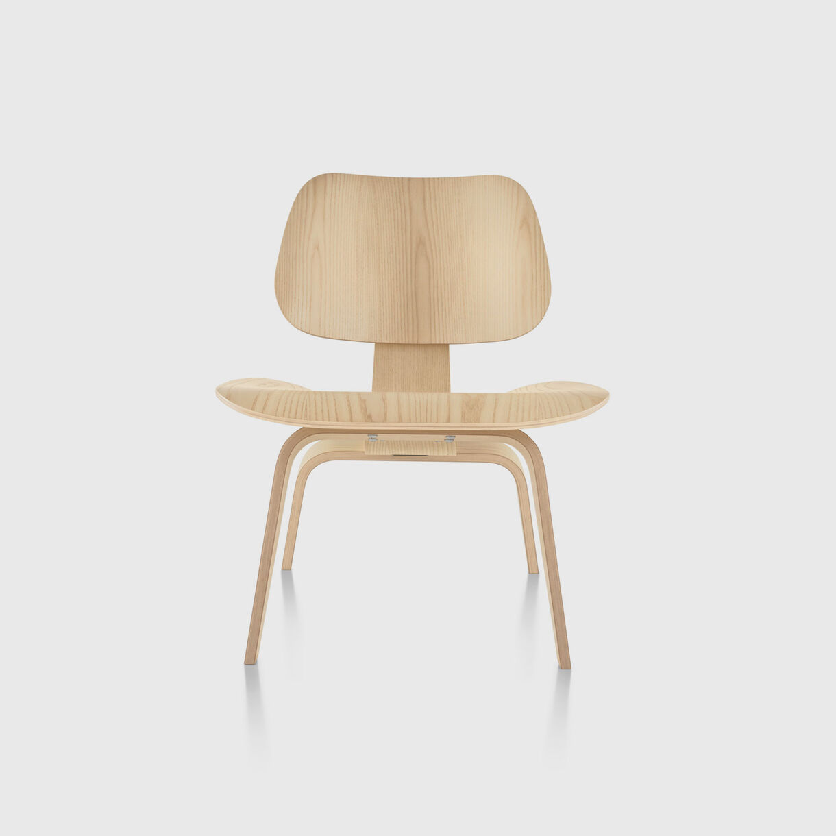 Eames Moulded Plywood Lounge Chair, Wood Base, White Ash