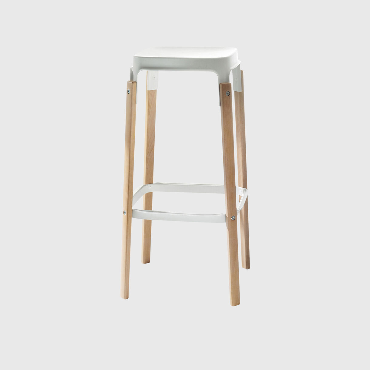 Steelwood Stool, White