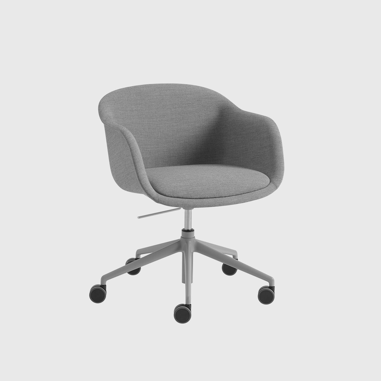 Fiber Conference Armchair with Castors & Gaslift, Remix 133 & Grey