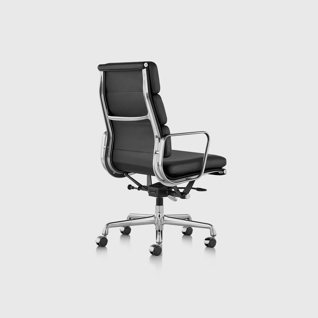 Eames Soft Pad Group Executive Chair, Black Leather & Polished Aluminium