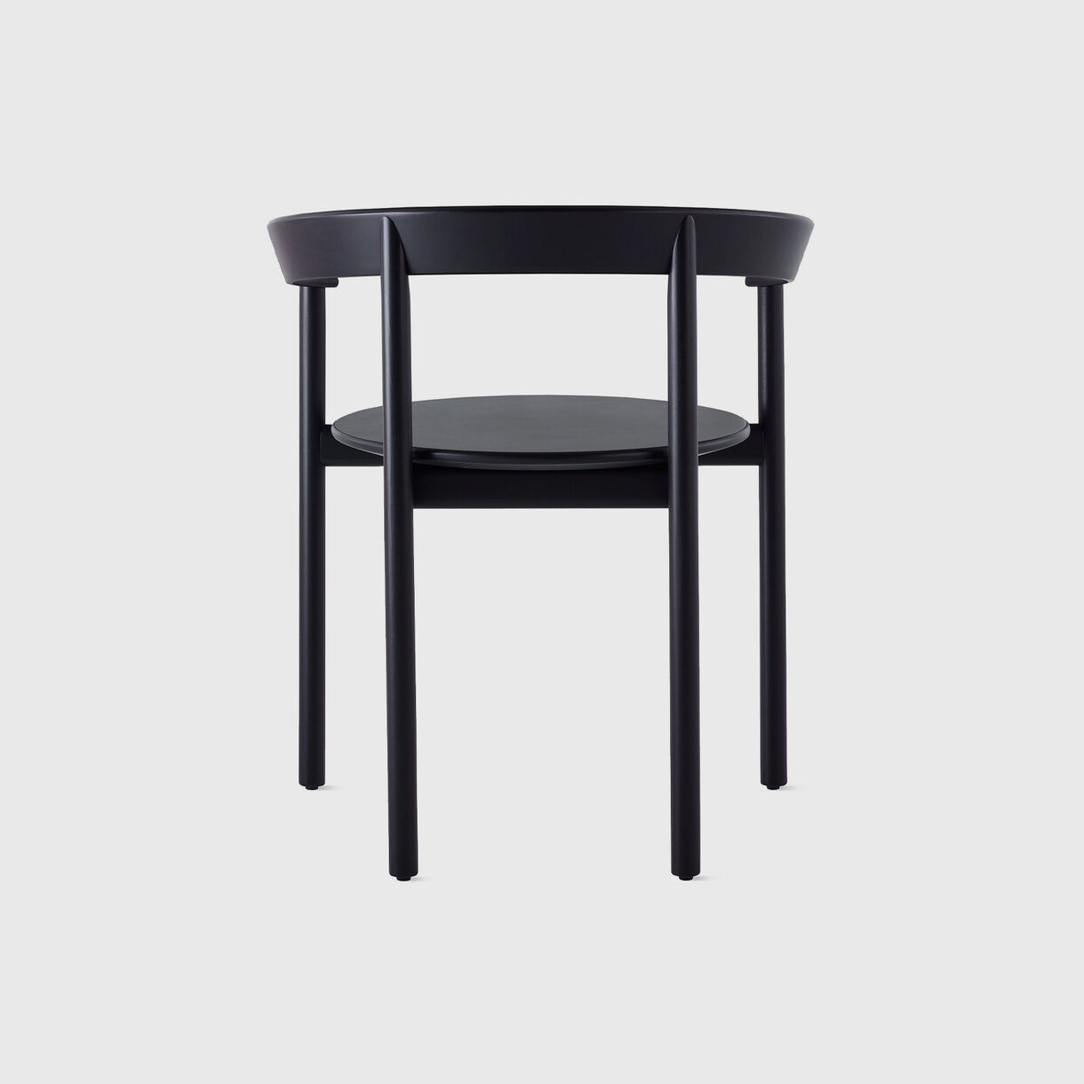 Comma Chair with Arms, Black Stained Beech