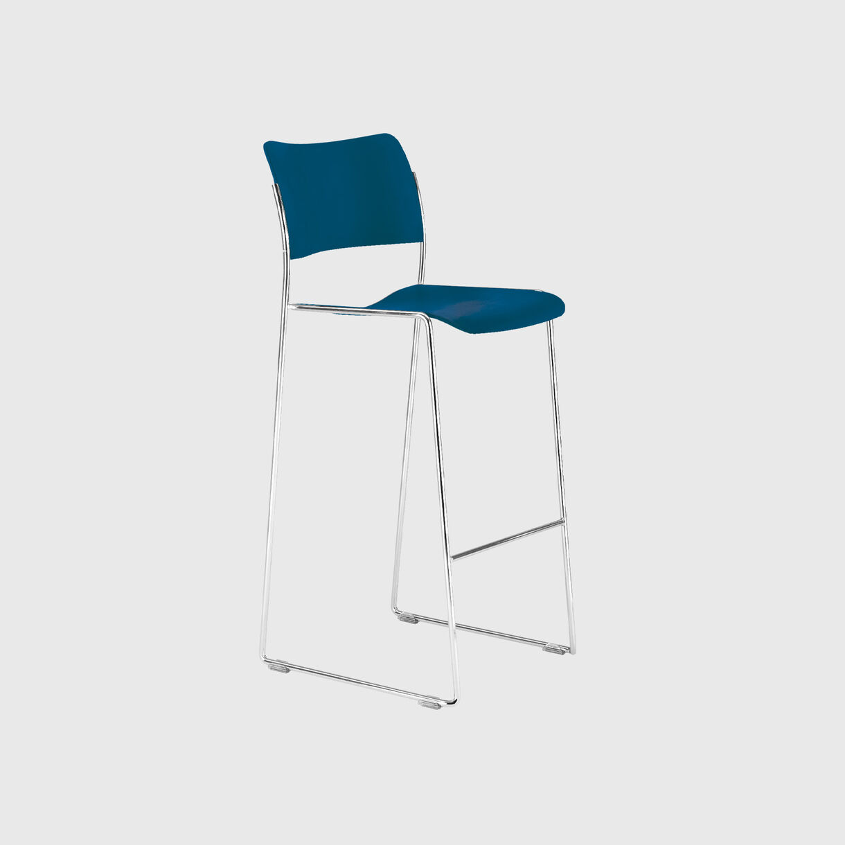 40/4 Stool, Dark Blue Chrome