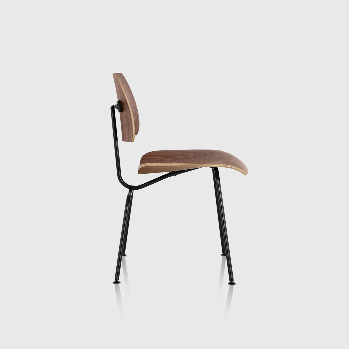 Eames Moulded Plywood Dining Chair, Metal Base, Walnut