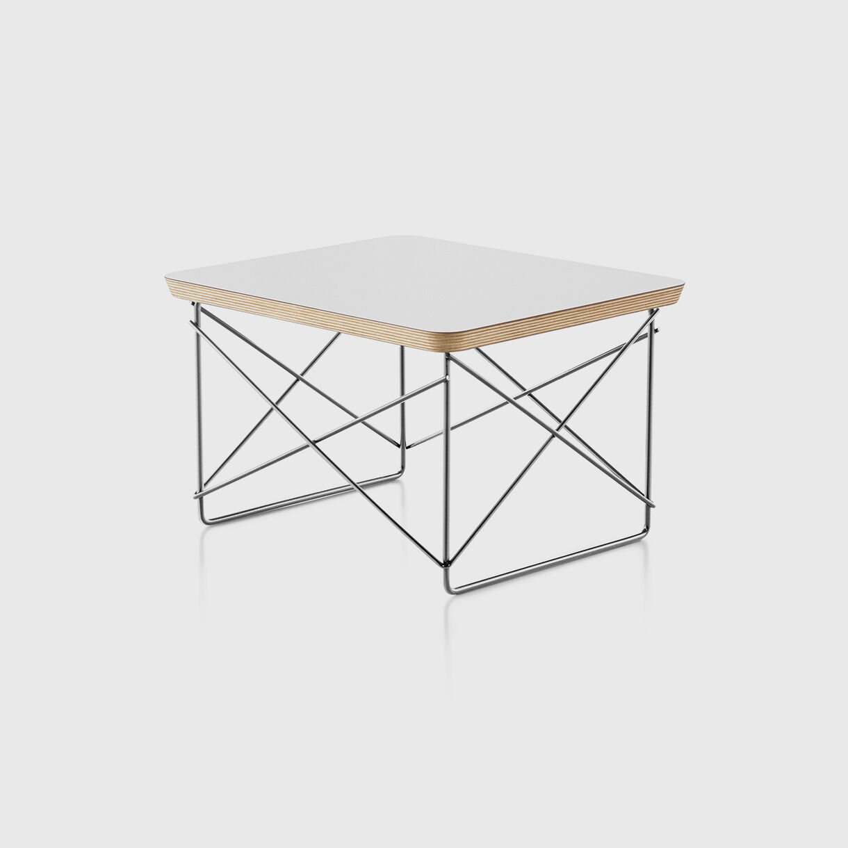 Eames Wire Base Low Table, White & Chrome