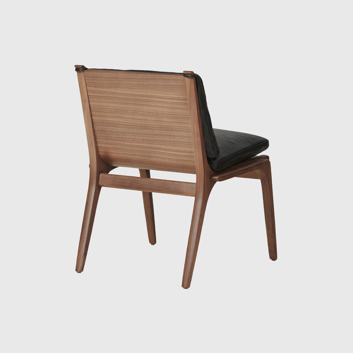 Rén Dining Chair, Walnut & Black Leather