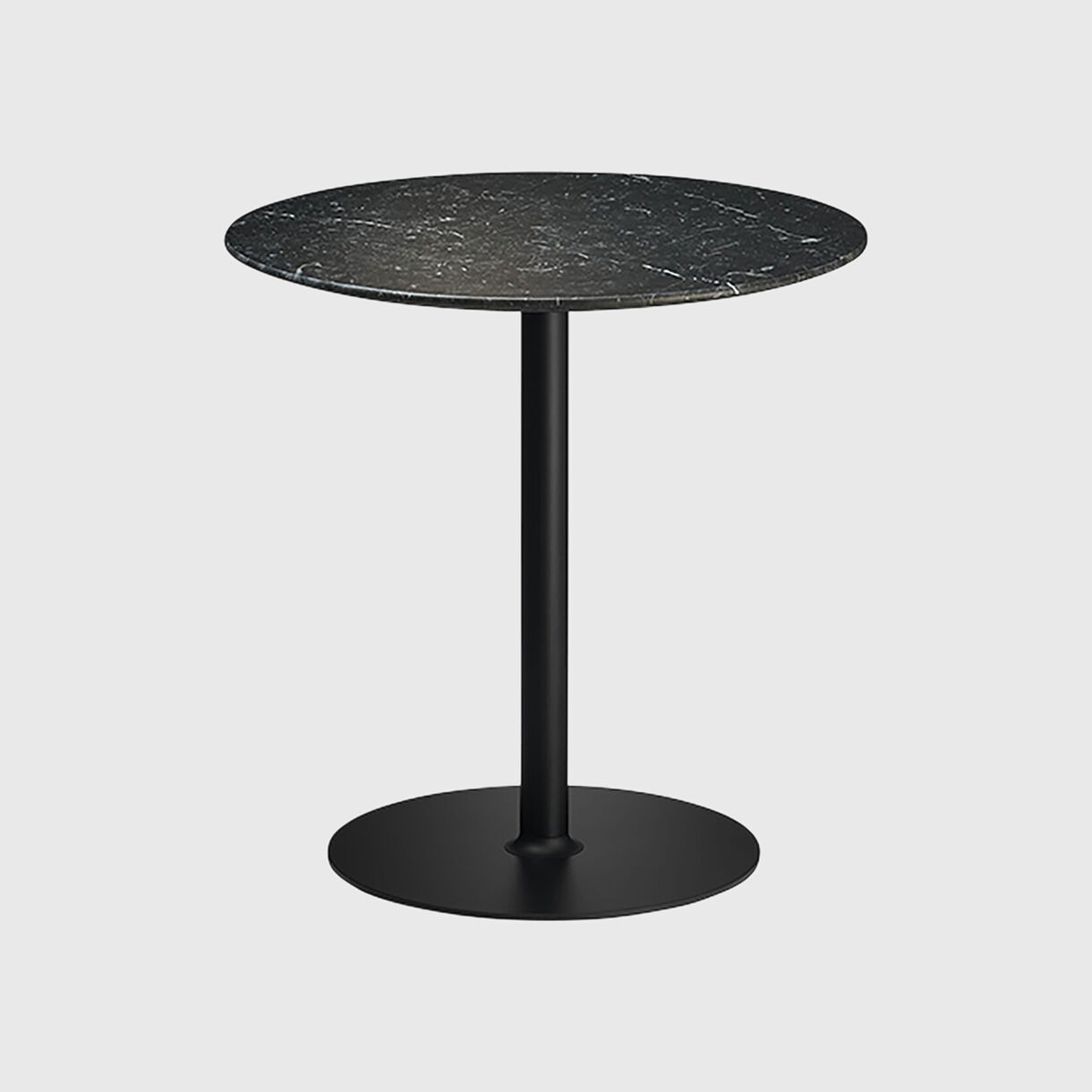 Lox Side Table, Black Marble, Front Quarter