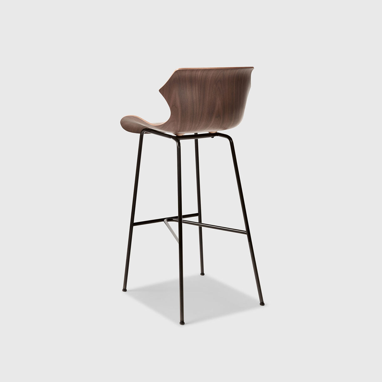 Petal Metal Base Bar Stool, Walnut