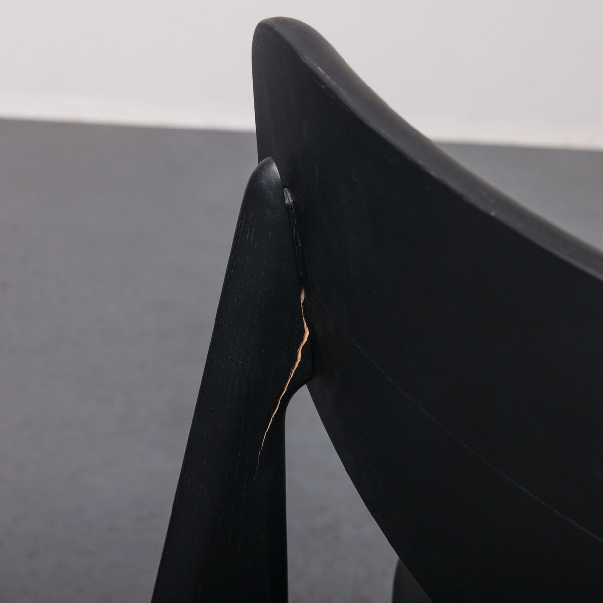 Slab Side Chair, Black Stained Birch and Upholstery