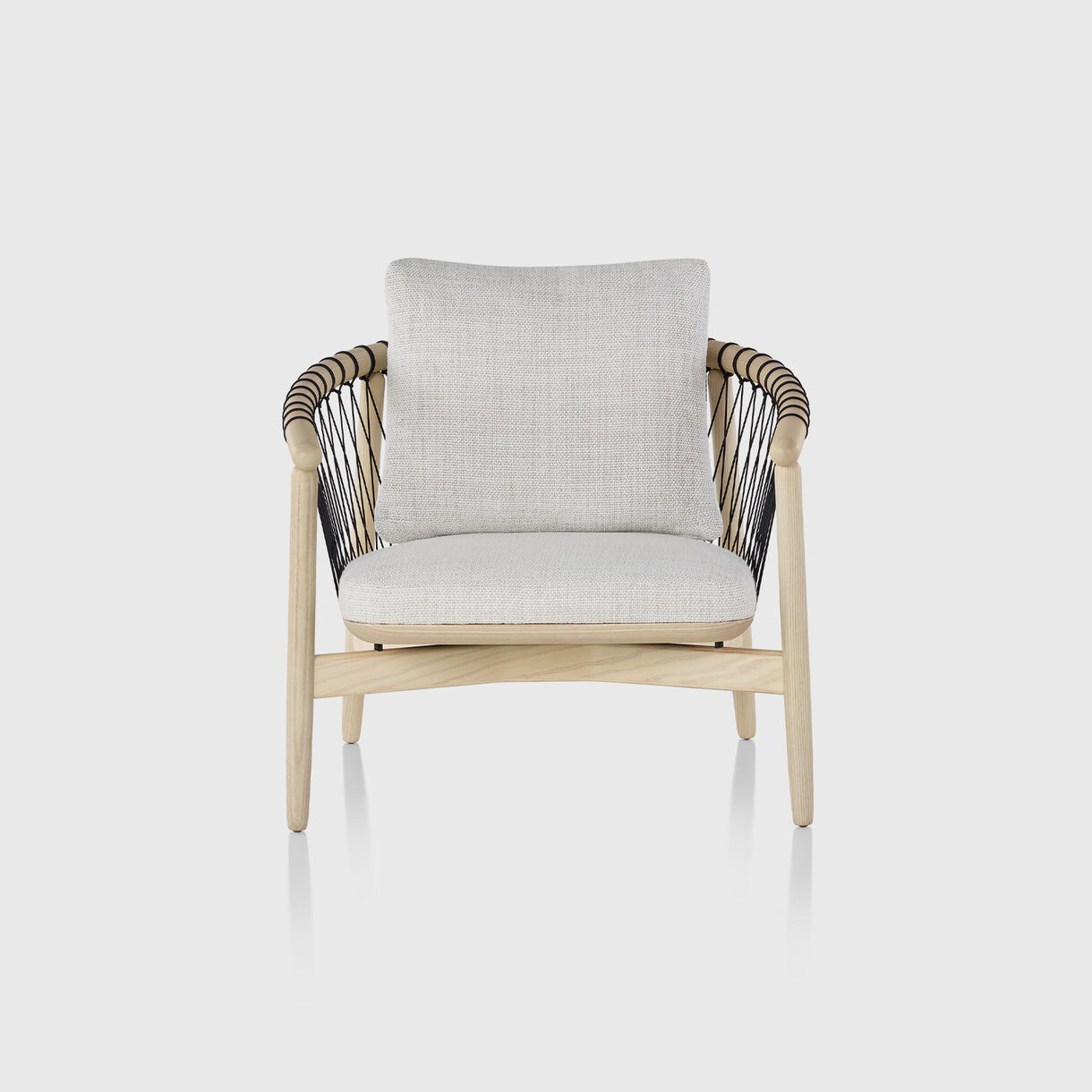 Crosshatch Lounge Chair, White Ash & Stone Capri