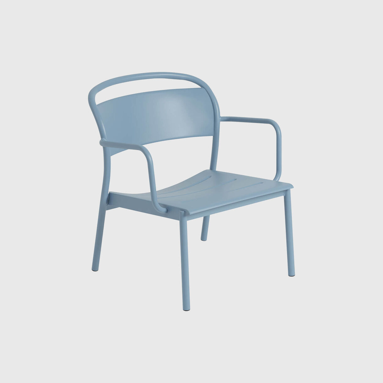 Linear Steel Lounge Armchair, Pale Blue