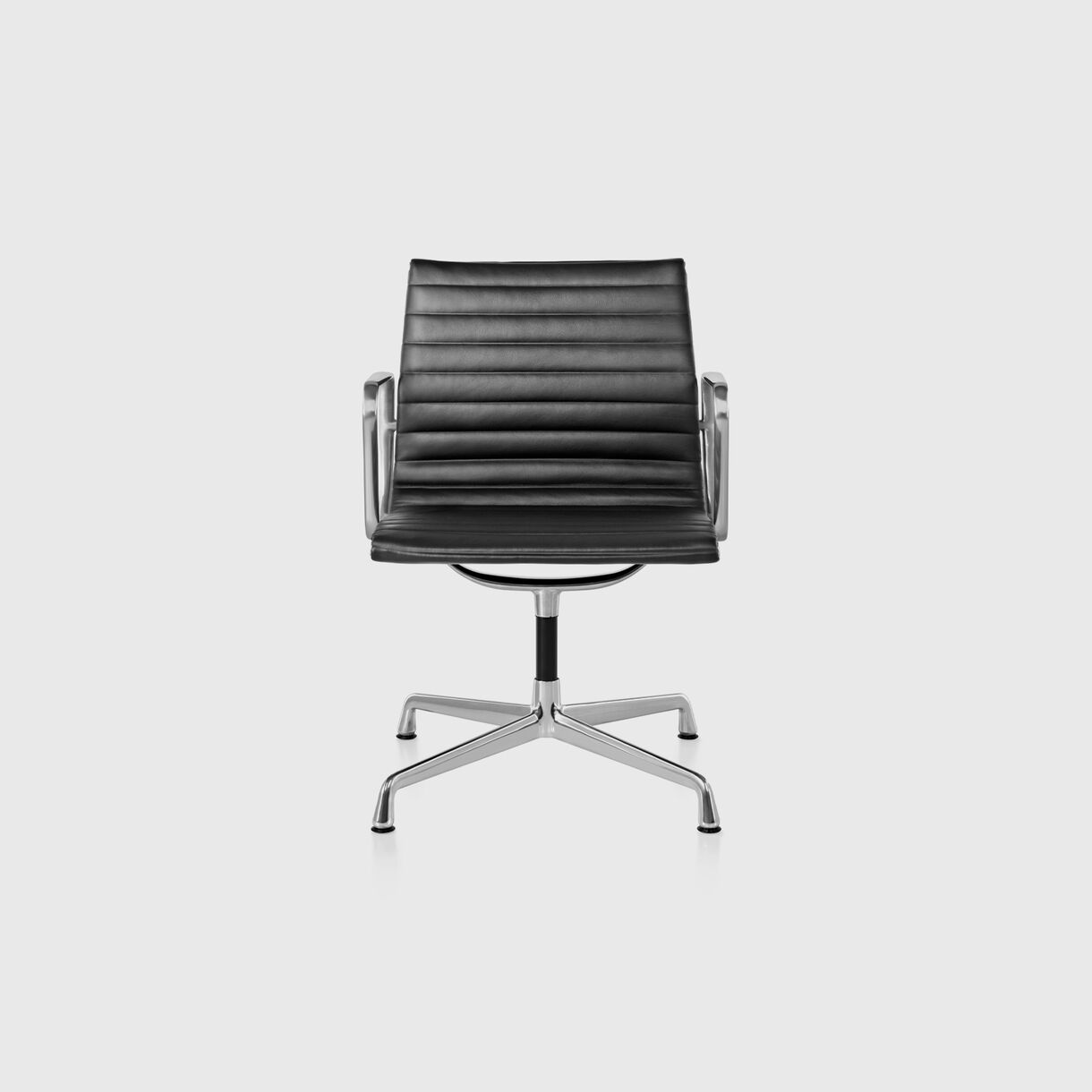 Eames Aluminium Side Chair, Black & Polished Aluminium